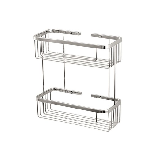 [AQB-02068BN] Aquabrass 2068 Baskets Two Tier Rectangular Basket Brushed Nickel